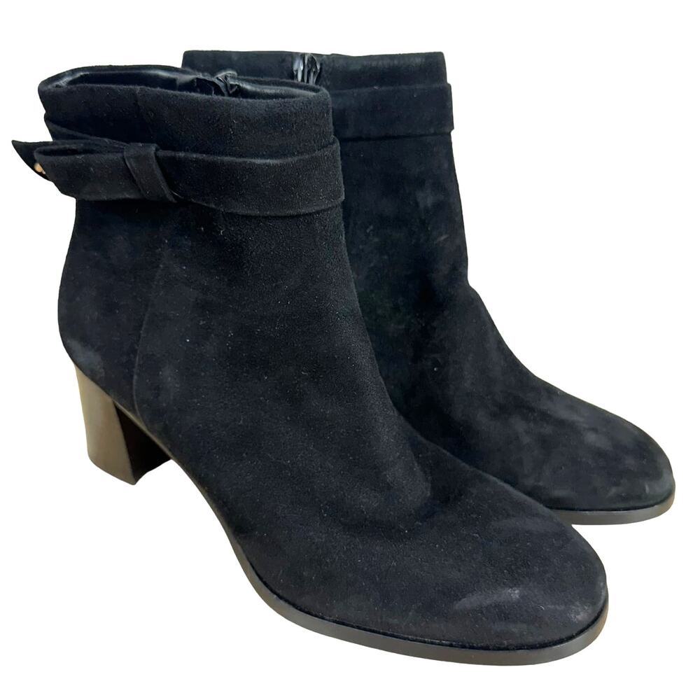 Kate Spade New York NWOB Madelaine Strap Bootie Black Size 6B Suede Leather